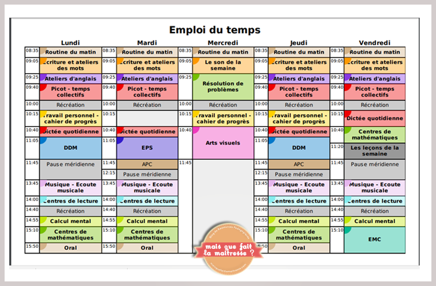 Emploi Du Temps 17 18