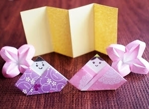 子供と一緒に作る折り紙 すごく簡単 立体飾り お雛様 可愛い着せ