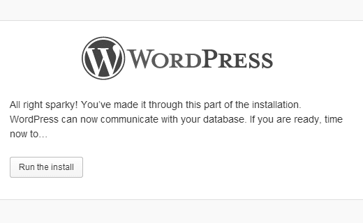 Run WordPress Installation Script Run WordPress Installation Script