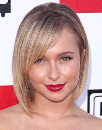 Chin-length bob for round and square faces
