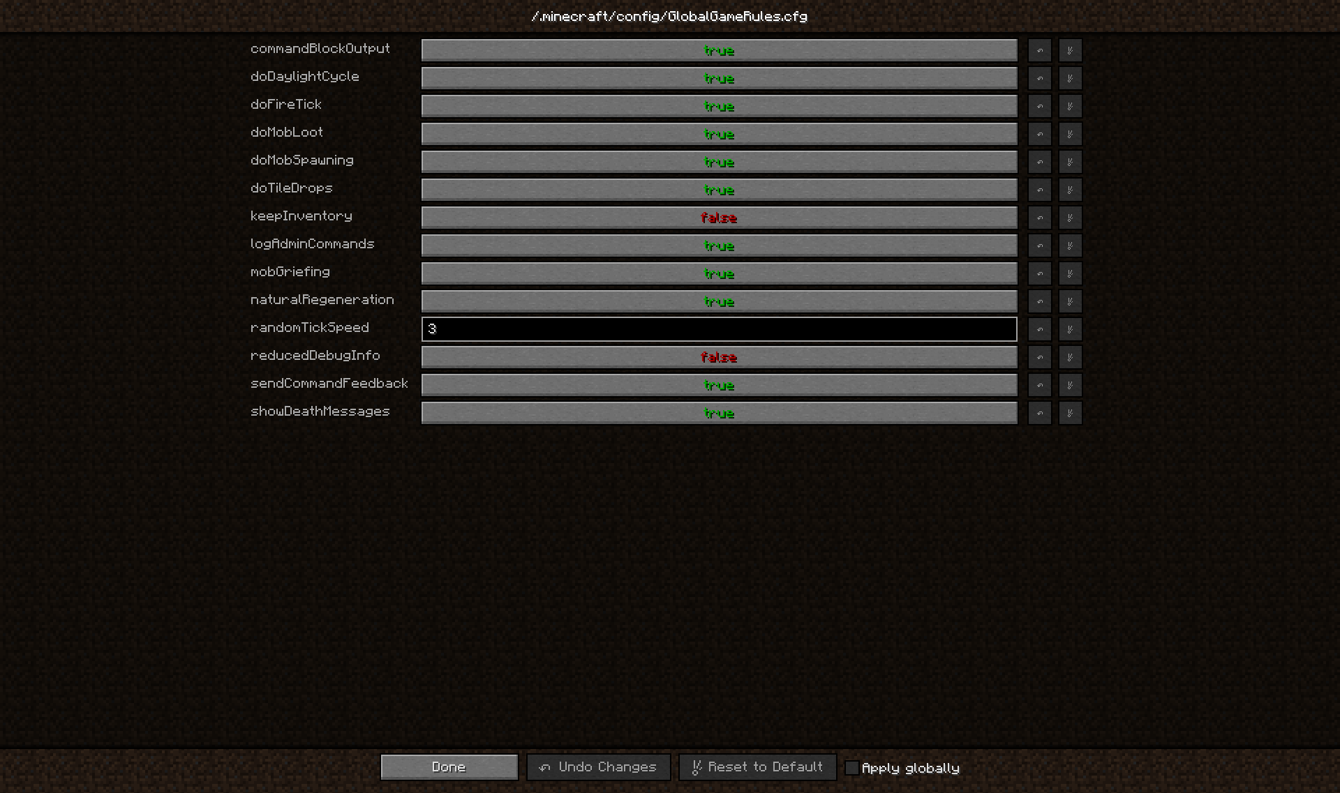 Global Gamerules Mods Minecraft Curseforge