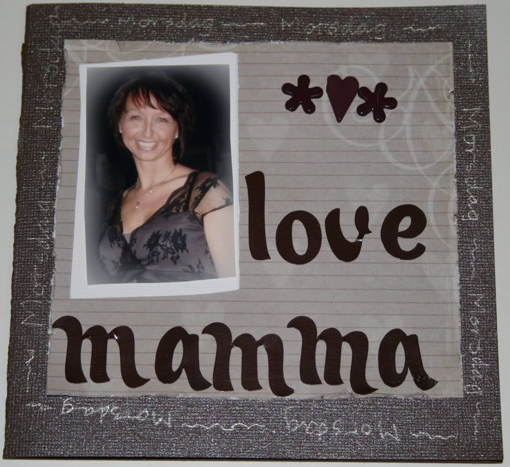 Fremsiden av morsdagskortet ♥