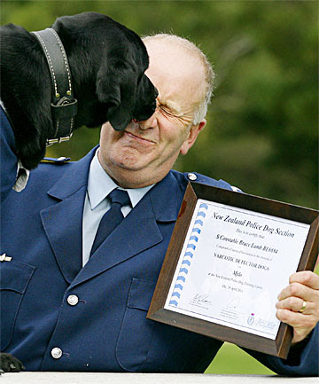 ... after their graduation at the New Zealand Police Dog Training Centre