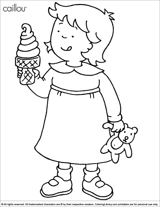 Caillou Sarah Coloring Pages Clip Art Library