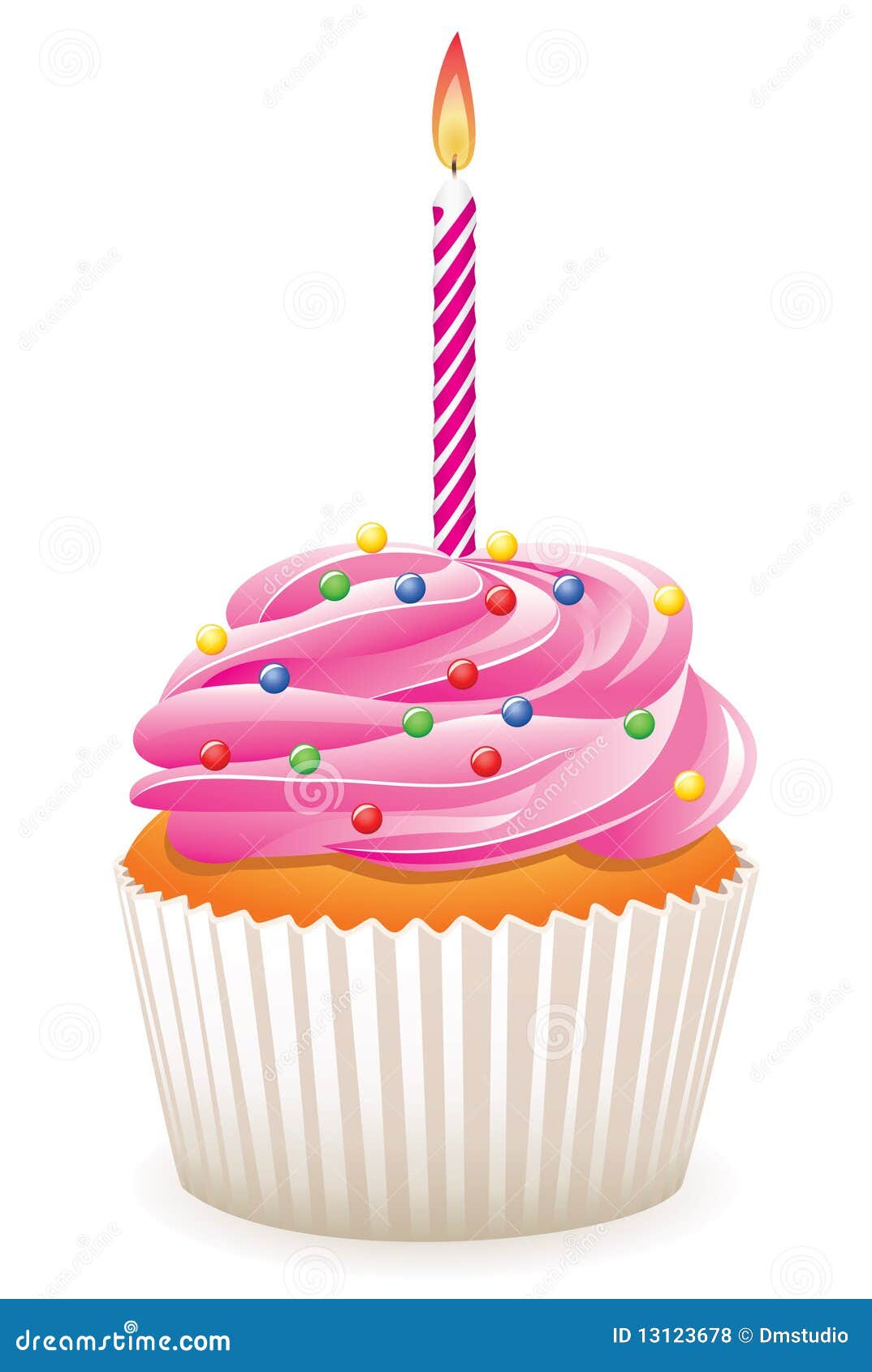Kleiner Kuchen Mit Brennender Kerze Lizenzfreie Stockfotos ...