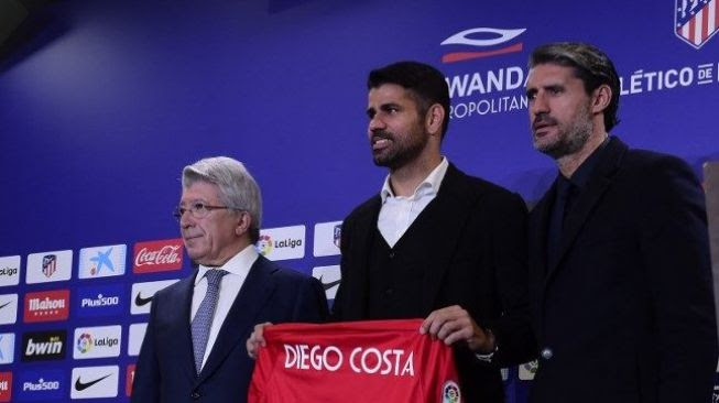 Diego Costa diperkenalkan secara resmi kepada publik Atletico Madrid [AFP]