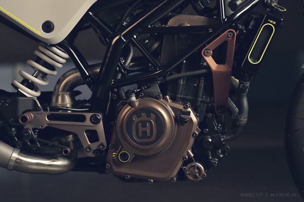 The Husqvarna 401 Vit Pilen 'White Arrow' motorcycle concept.