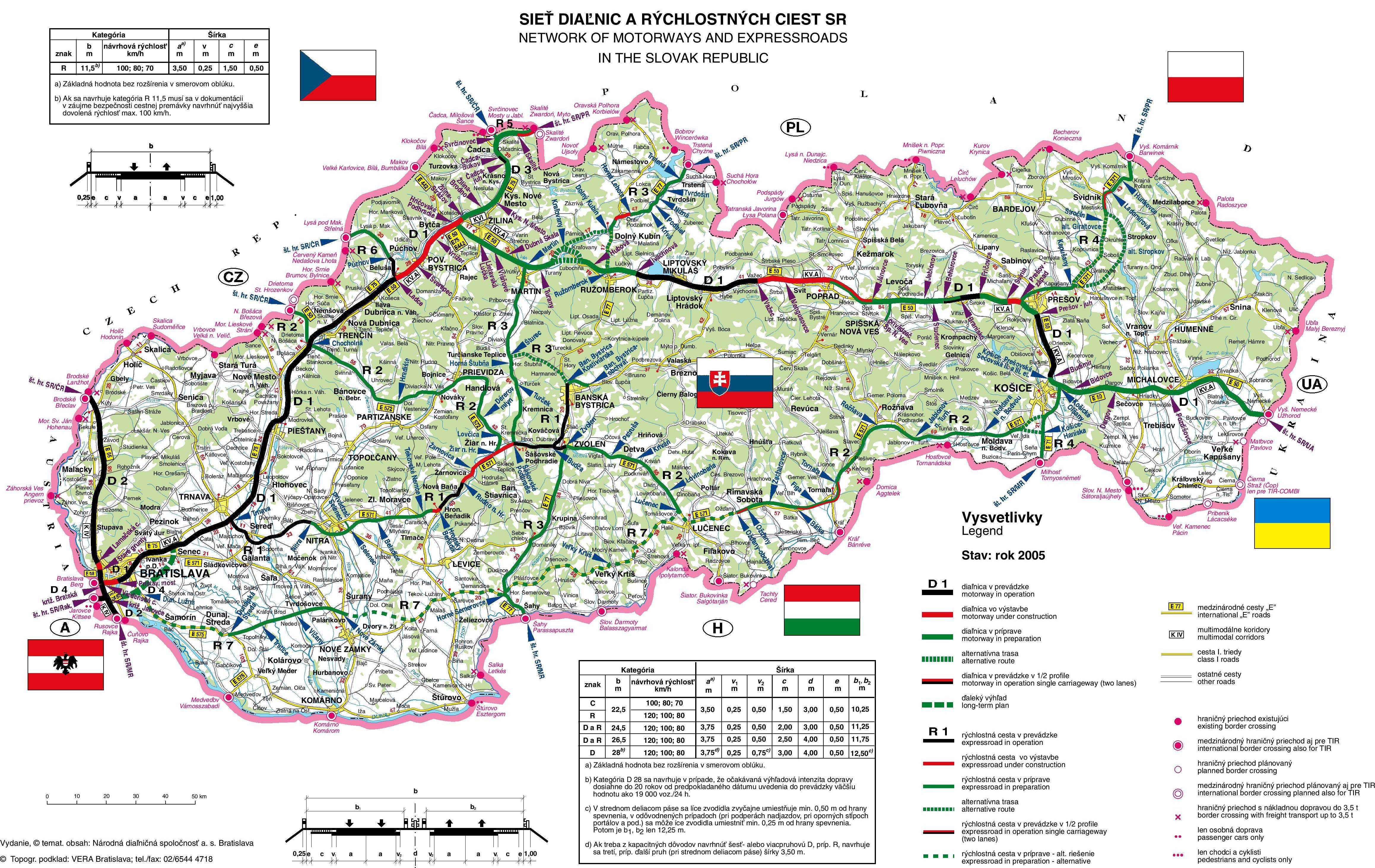mapa cesty Mapa: Mapa diaľnice D1, D2, D3, D4 a rýchlostné cesty R1, R2, R3  mapa cesty