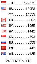 visitors by country counter