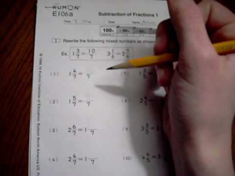 Kumon Example Worksheet - YouTube