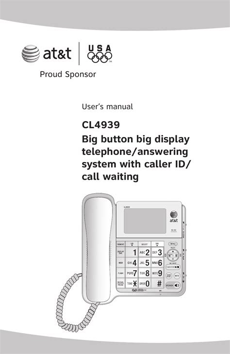 Download Instruction Manual At T Phone Cl4939