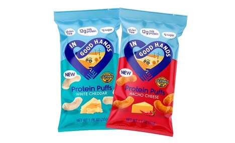 Better-For-You Cheese Puffs - In Good Hands Protein Puffs Come in Two Flavor Varieties (TrendHunter.com)