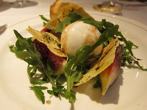 Mozzarella with fig and rocket