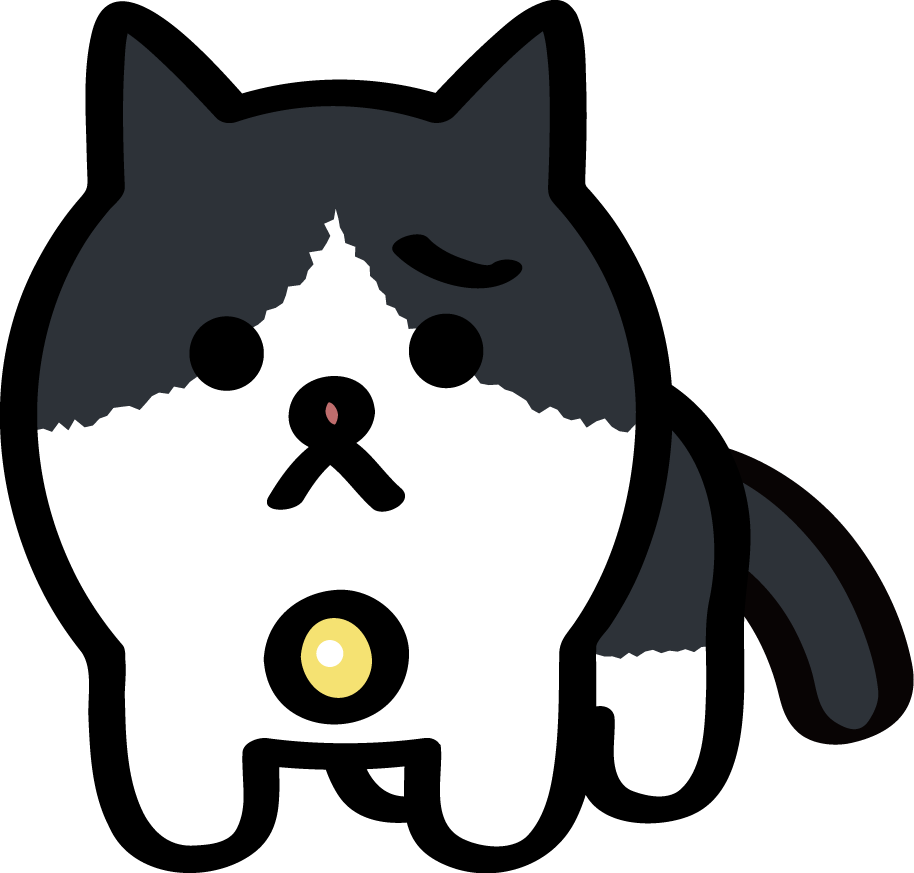 黒白ぶち猫の8表情イラスト ディフォルメ和ねこキャラ 可愛い無料イラスト素材集