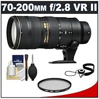 Nikon 70-200mm f/2.8G VR II AF-S ED-IF Zoom-Nikkor Lens + UV Filter + Accessory Kit for Nikon D3, D3s, D3x, D300, D40, D60, D5000, D90, D7000, D300s, D3000 & D3100 Digital SLR Cameras