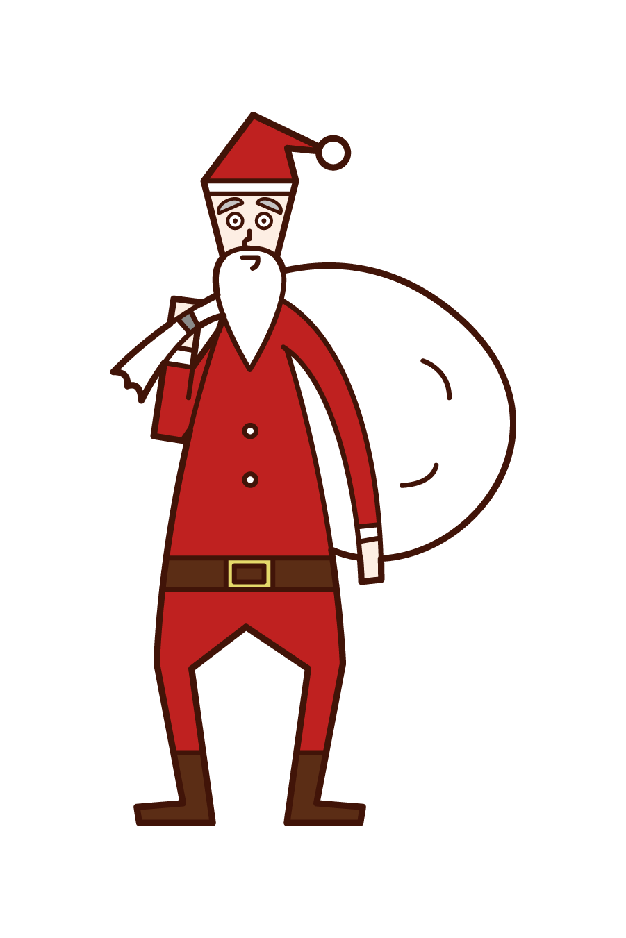 大きな袋を持ったサンタクロースのイラスト フリーイラスト素材 Kukukeke ククケケ