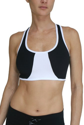 Body Up Women's Crossover Bra,Black/White,Large