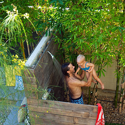 Back deck and hot tub ideas - Tropical - Patio - los angeles