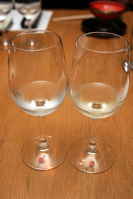 For appetiser: Reisen Ranjatai Daiginjo (chilled), Centine Bianco Toscana I.G.T. 2010