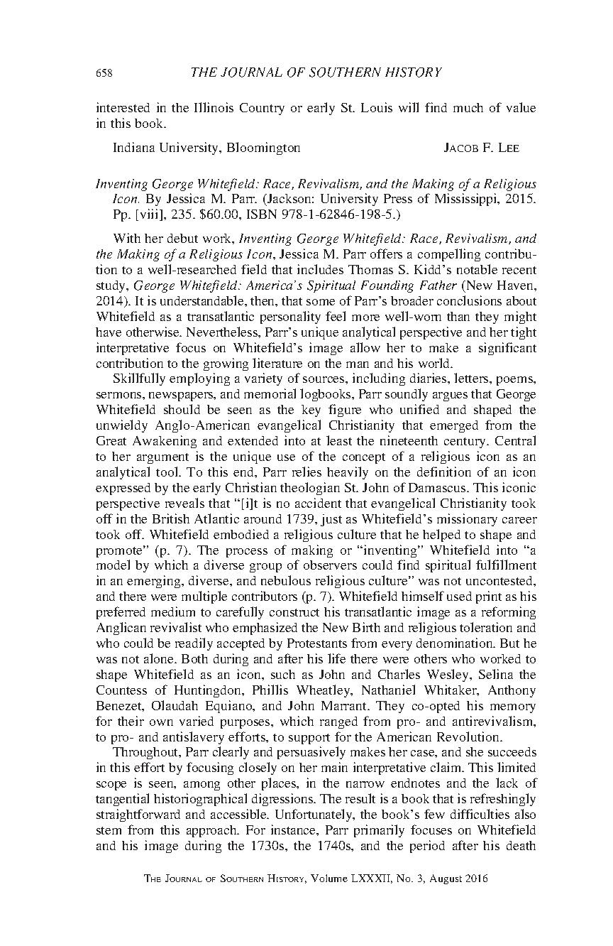 Project Muse Inventing George Whitefield Race