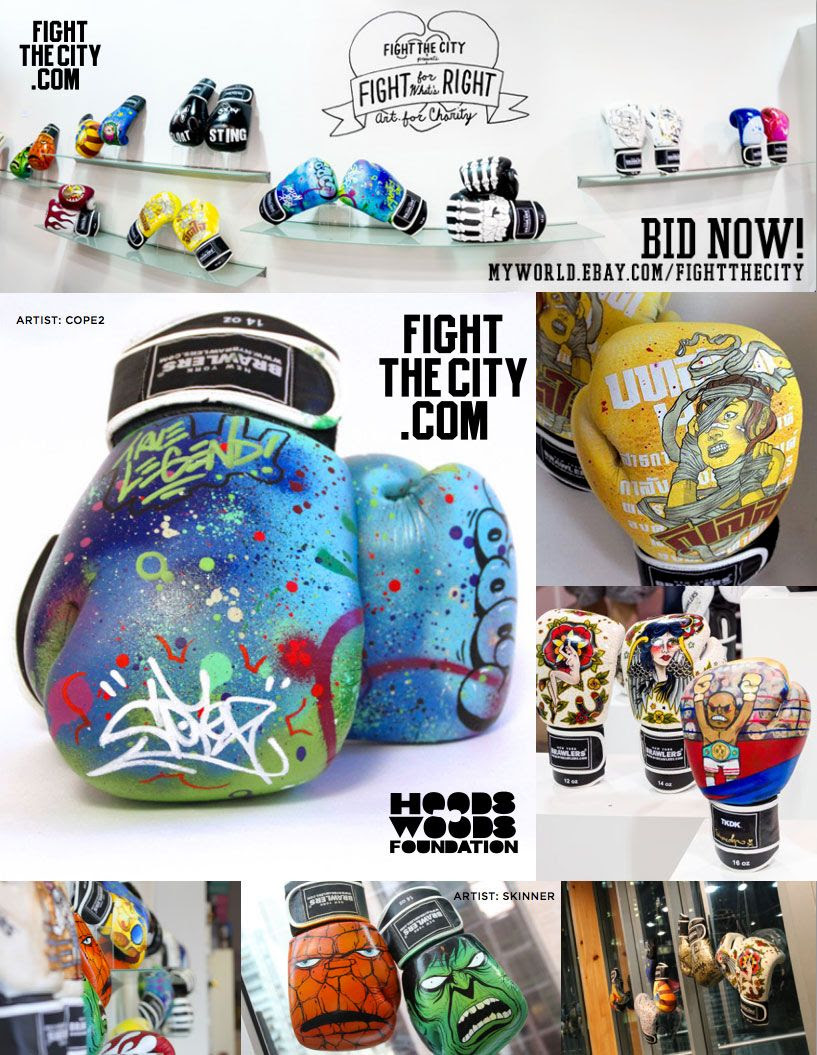 "Fight For What's Right" custom boxing gloves... up for auction right now!!!