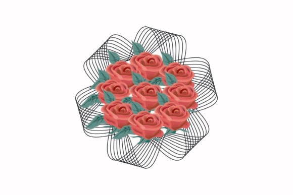 Crella Valentine Item Flower Bouquet Print on Demands Design by Nebula Design Compatible with Cameo Silhouette Studio, Cricut and other cutting machines for any crafting projects.