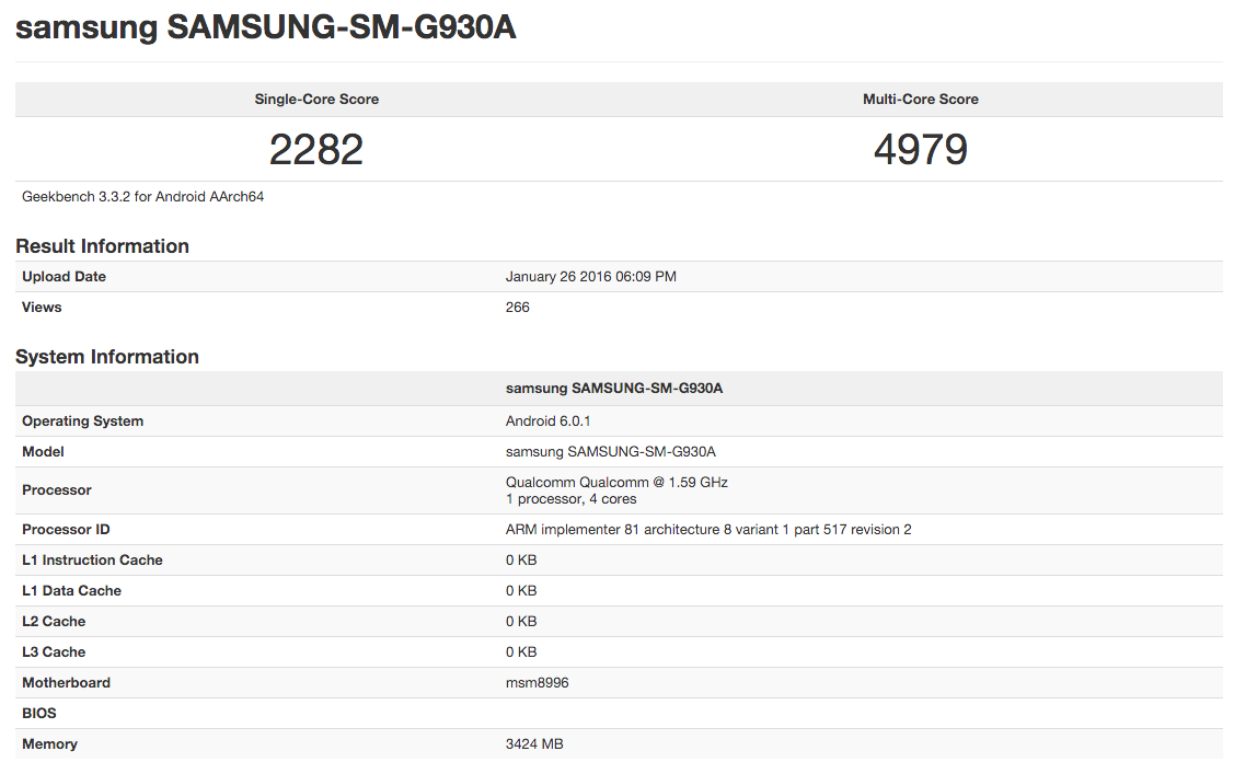 galaxy s7 benchmark