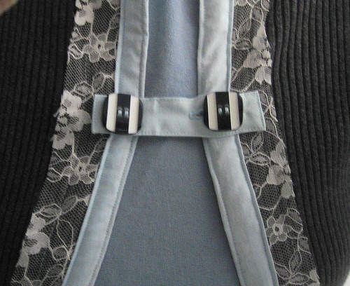 grey sweater with lace (detail)