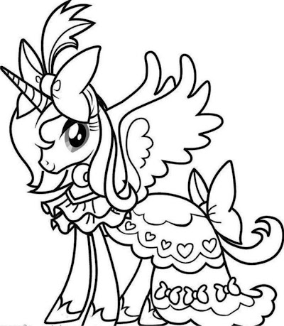 Princess And Unicorn Coloring Pages