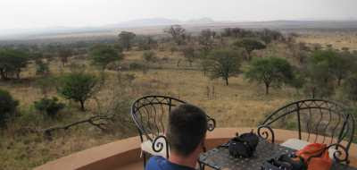 A beer with a view at the Sopa Lodge, Serengeti