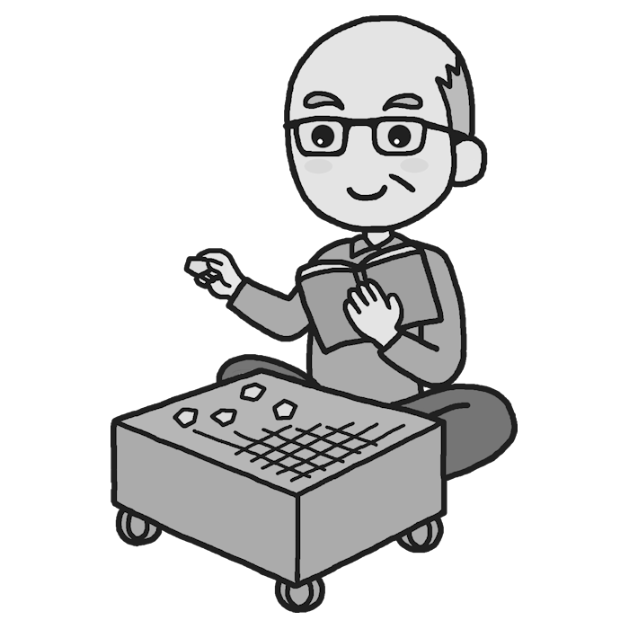 将棋 モノクロ おじいさんの無料イラスト 高齢者 人物素材