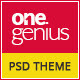 OneGenius - One Page Flat Portfolio PSD Template - ThemeForest Item for Sale