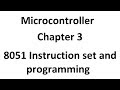 8051 Instruction set and programming