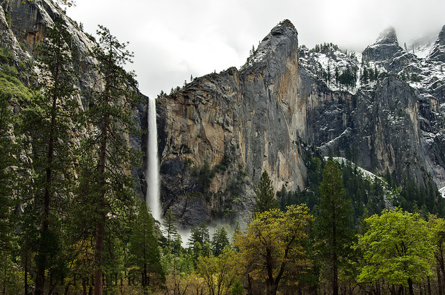 Bridalveil Fall after spring snow