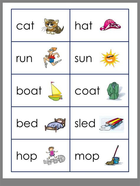  rhyming words for preschoolers