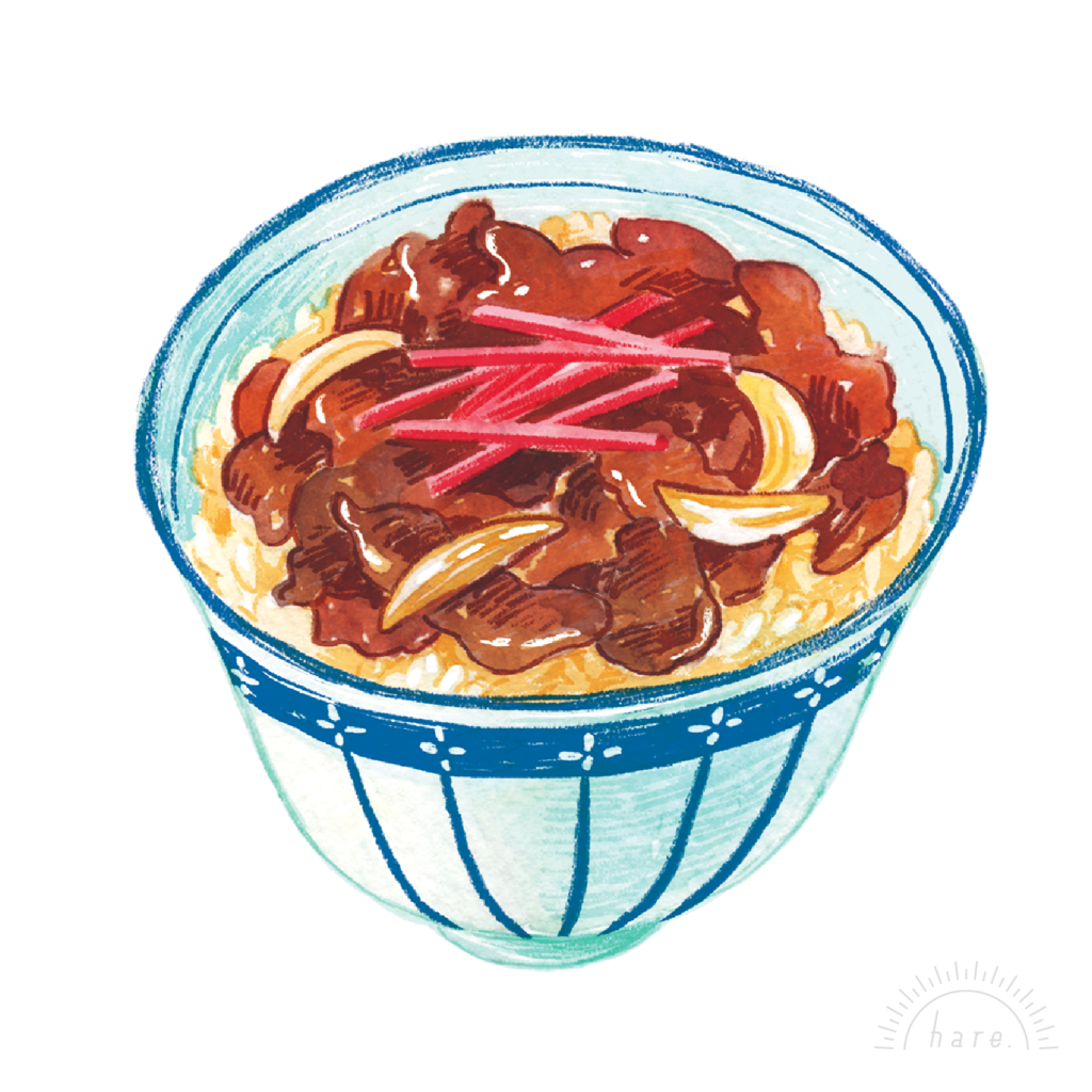 食品イラスト 牛丼 おくちはる