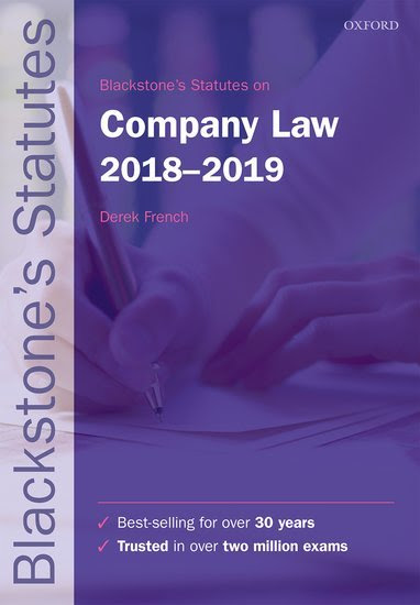 Blackstones Statutes On Company Law 2018 2019 By French - 