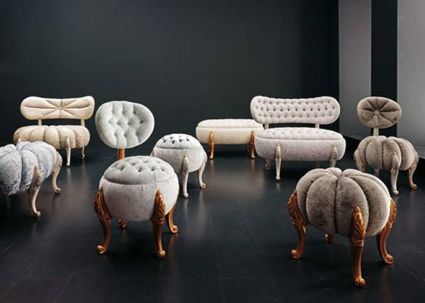 fabric craft and knitting designs for the production of round stool and Stool