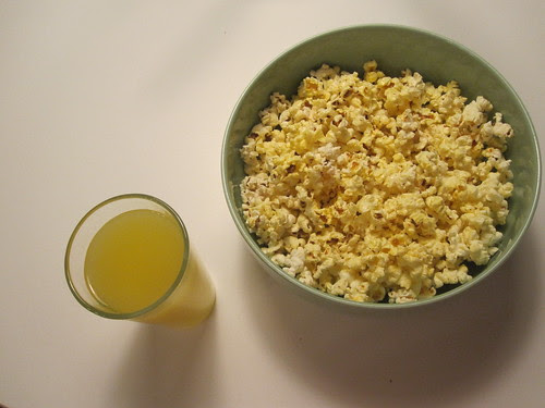 Orangina and popcorn