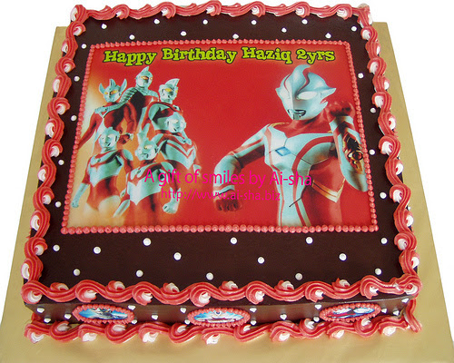 Birthday Cake Edible Image Ultraman Ai-sha Puchong Jaya
