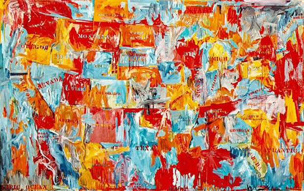 Jasper Johns Us Map The Art of the Map   Jasper Johns | Art | Agenda | Phaidon