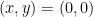 (x,y) = (0,0)