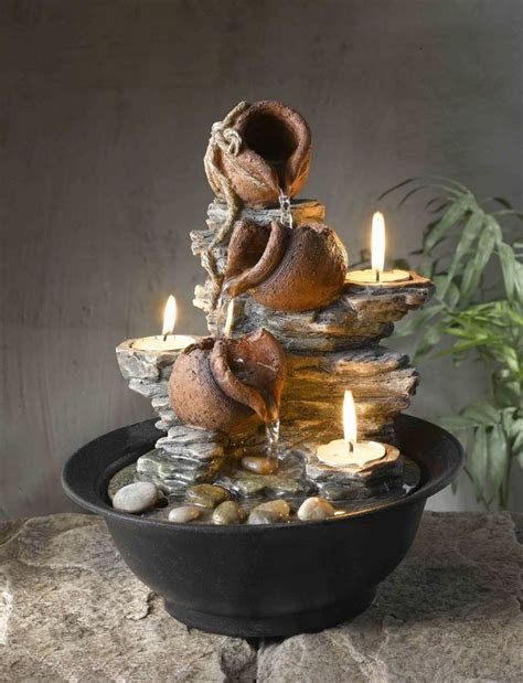 tavolo luci mini pot tabletop fountain  candle home