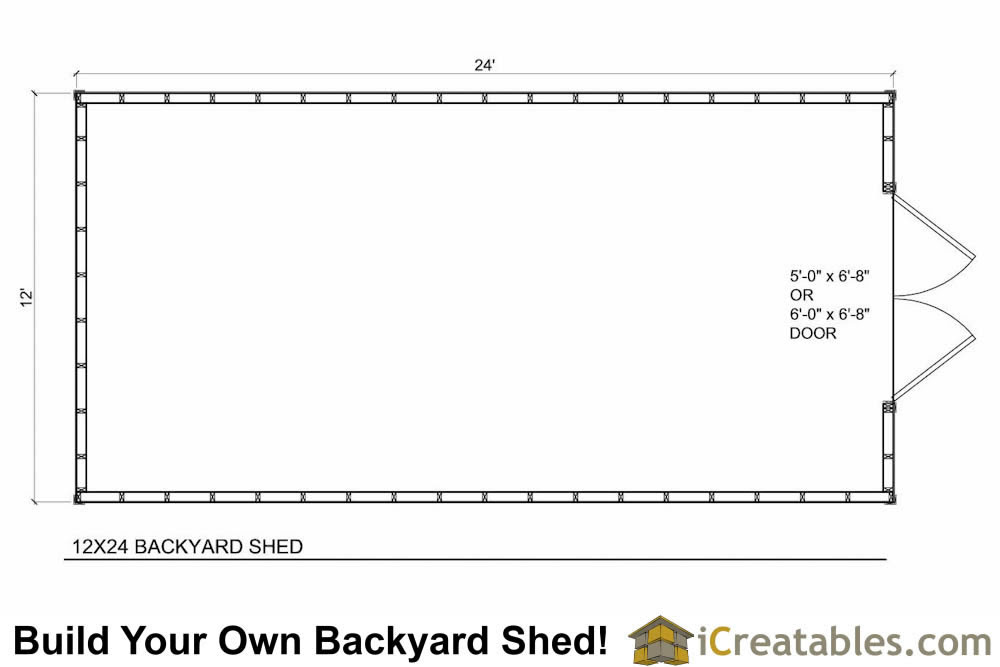 12x24 Backyard Large Shed Plans | iCreatables.com