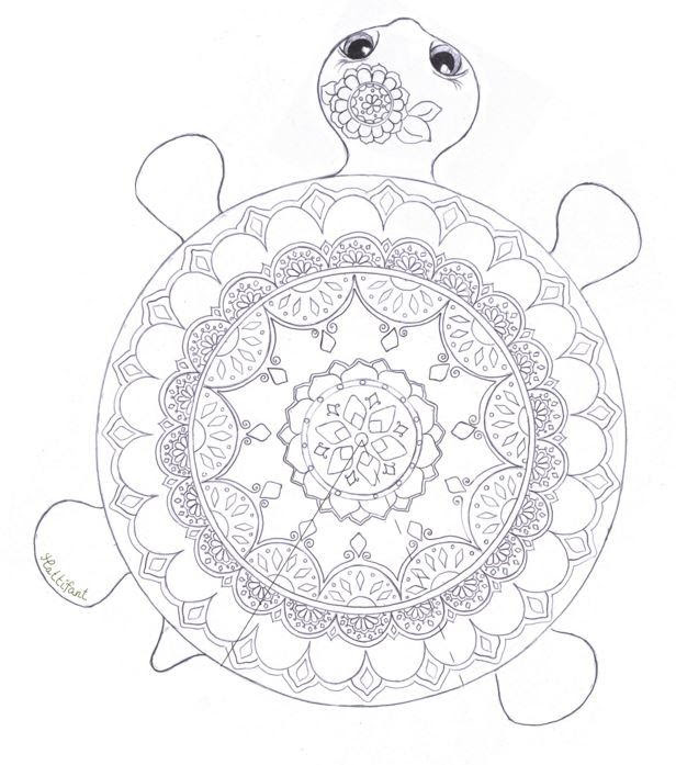 mandala turtle coloring page  favecrafts