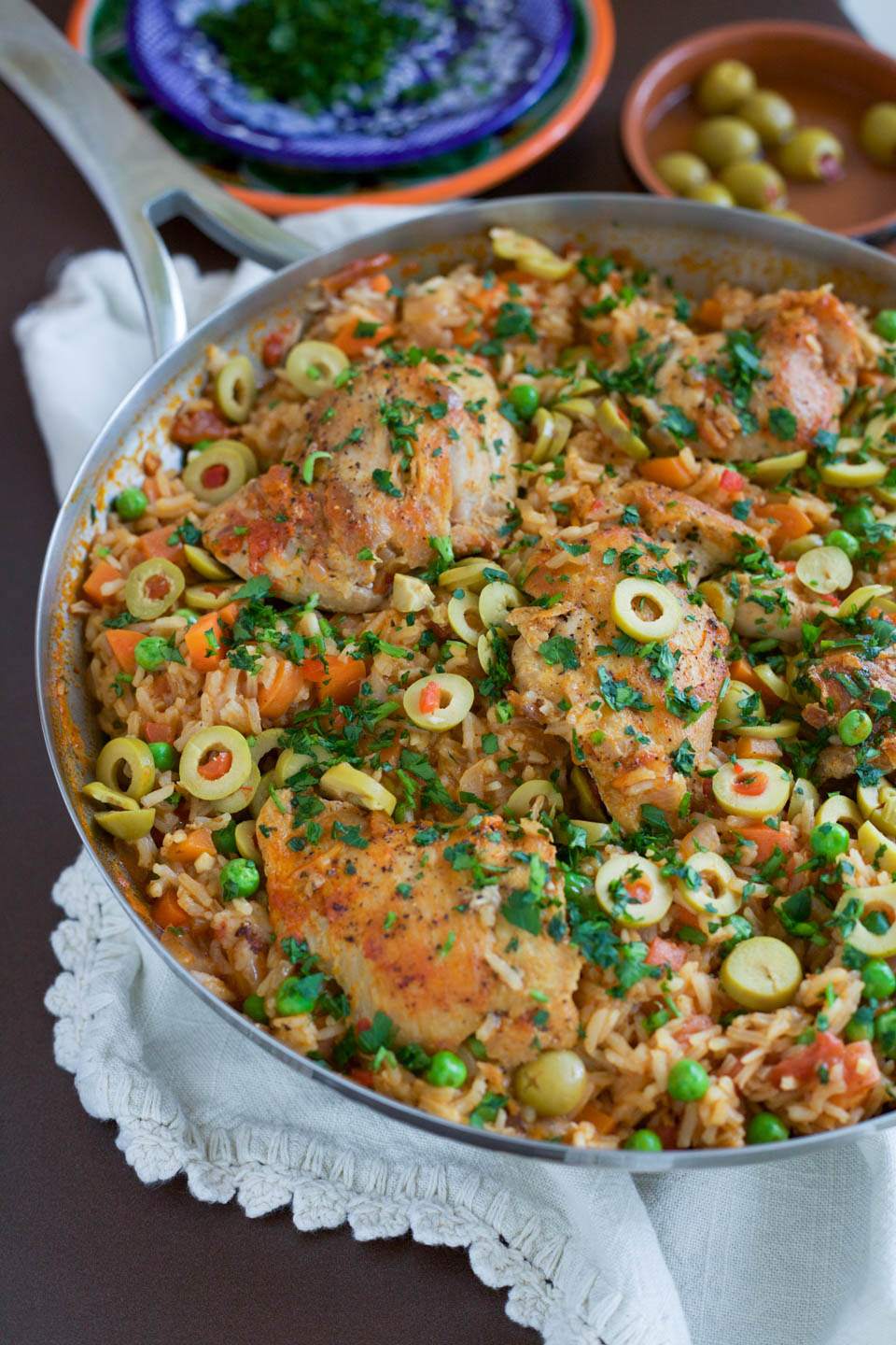 Traditional Mexican Arroz Con Pollo Recipe with Green Olives