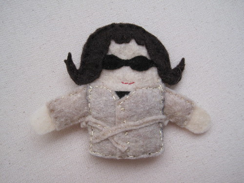 Kate (as a 1960's spy) finger puppet