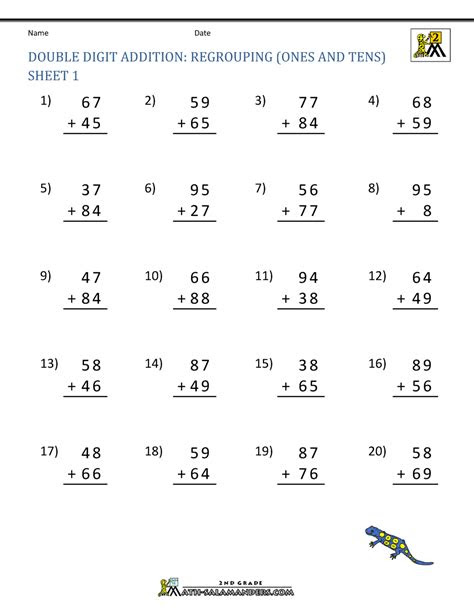  double digit addition with regrouping