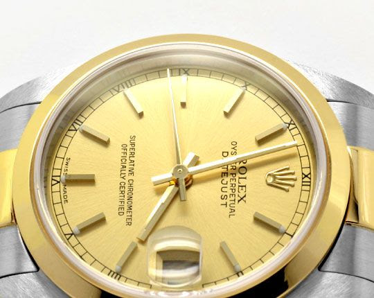 Foto 3, Rolex Datejust Medium Stahlgold Automatik Topuhr Neuz.!, U1947
