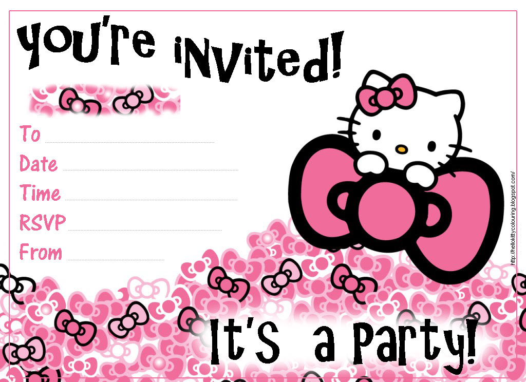 Hello Kitty Birthday Invite Afoodaffair Me Clipart Best Clipart Best